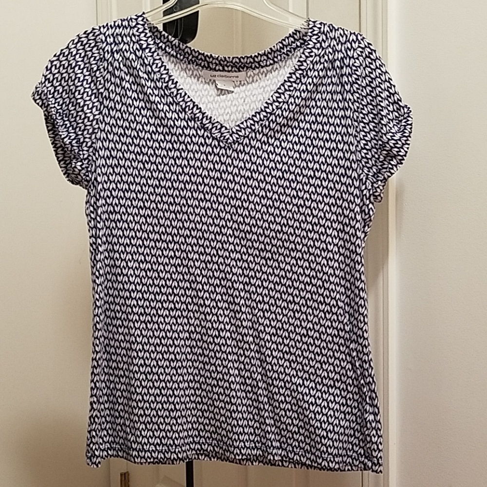 Navy and White Top